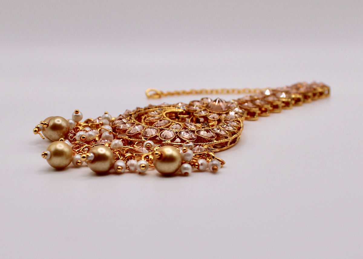 Polki Teeka With Faux Pearls - E965