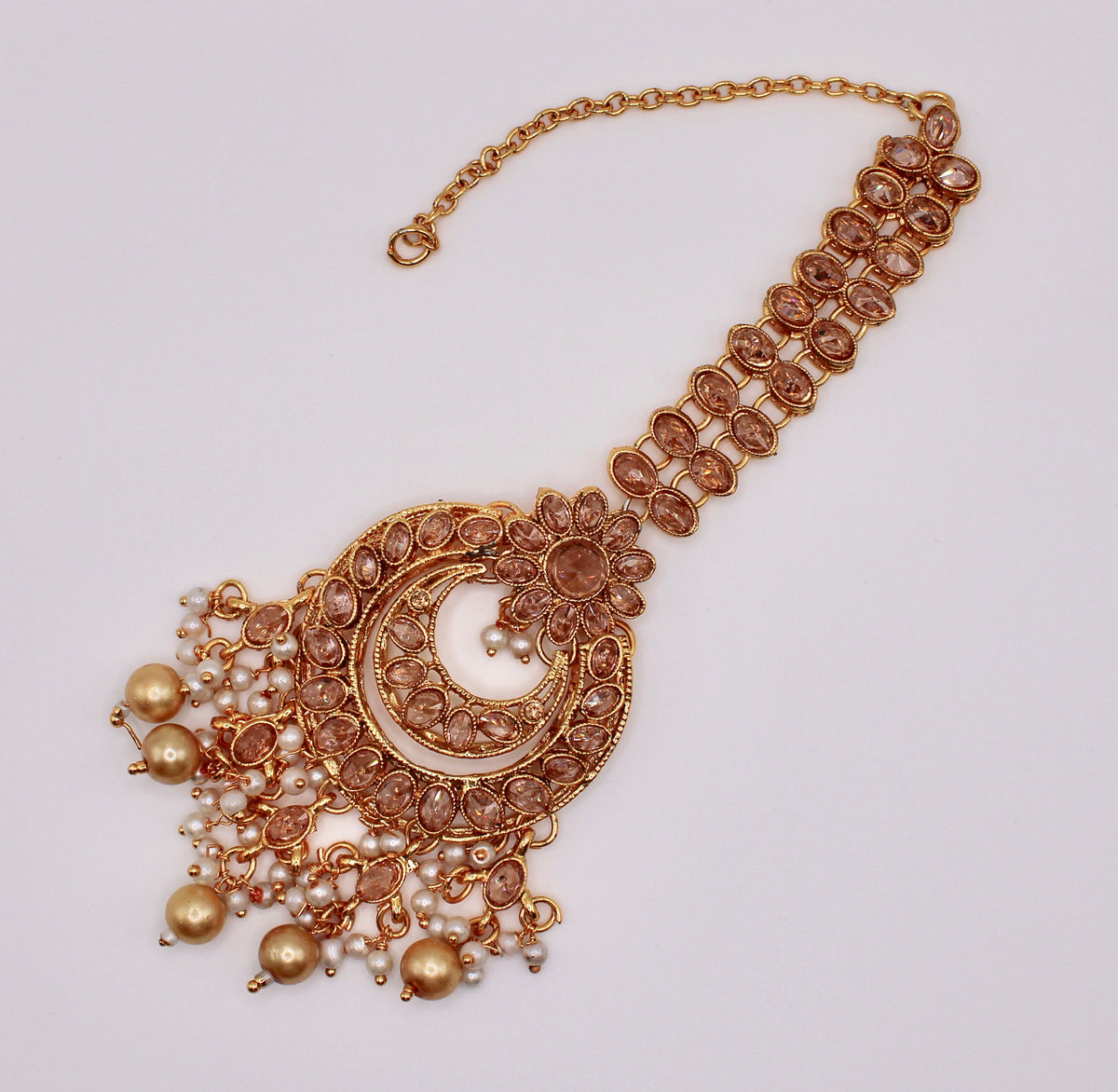 Polki Teeka With Faux Pearls - E965