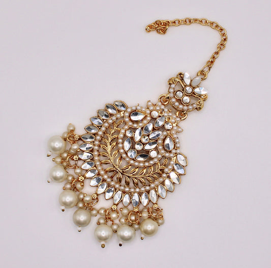 Sheesha Kundan Teeka with Faux Pearls - E964