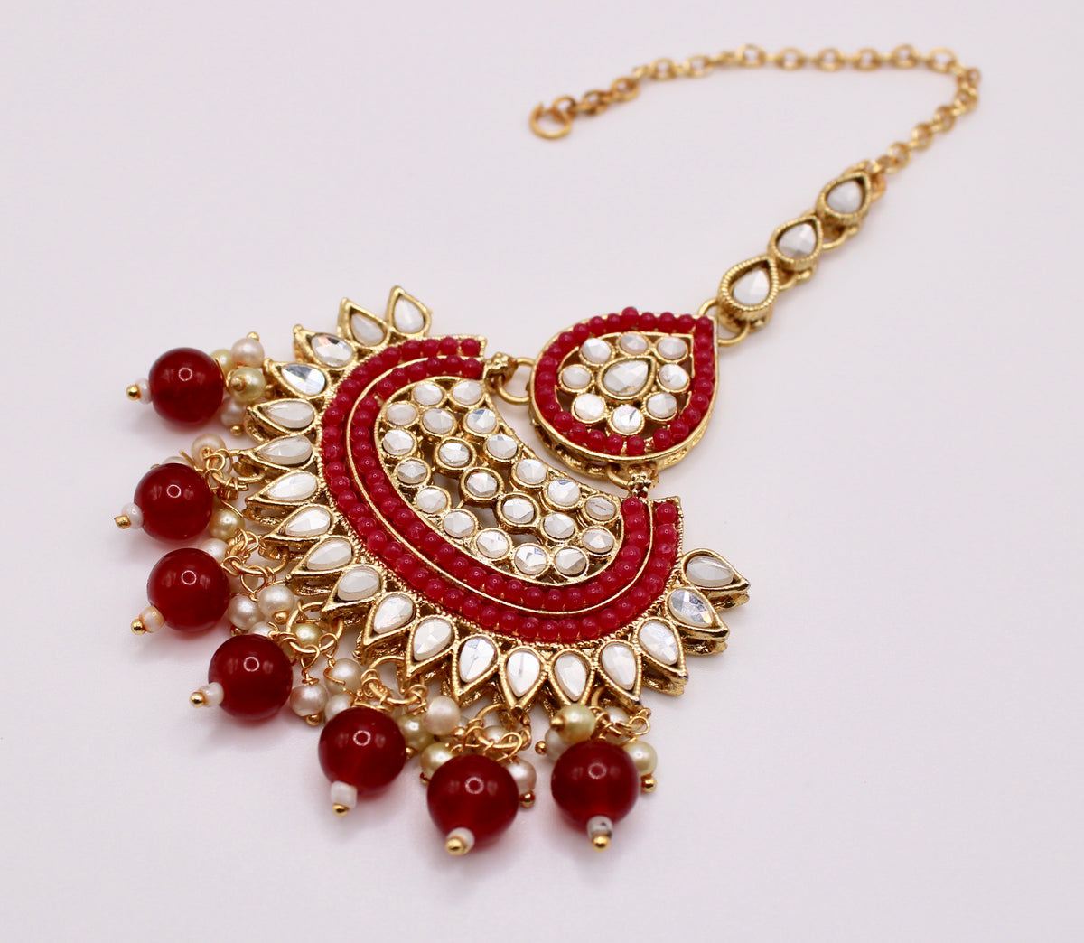 Faux Kundan and Bead Teeka - E960