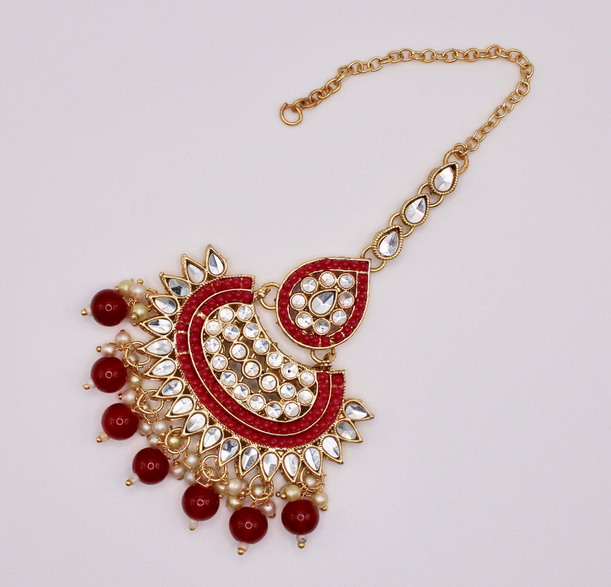 Faux Kundan and Bead Teeka - E960