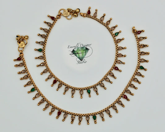 Faux Kundan Anklet - E842