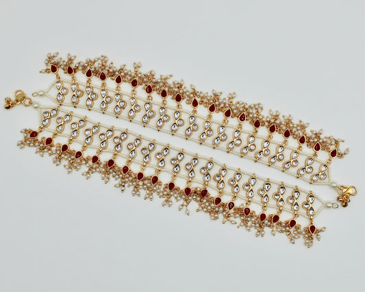 Faux Kundan Anklet - E892