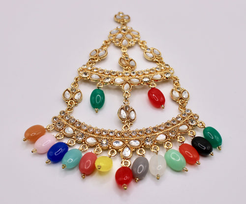 Faux Kundan Jhumer with Beads - E983