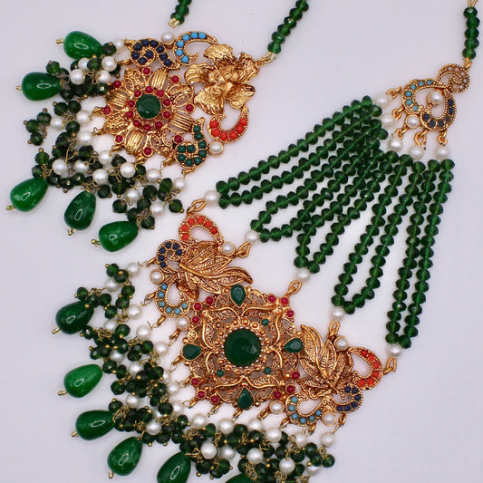 Nauratan Jhumer and Teeka Set - E1147