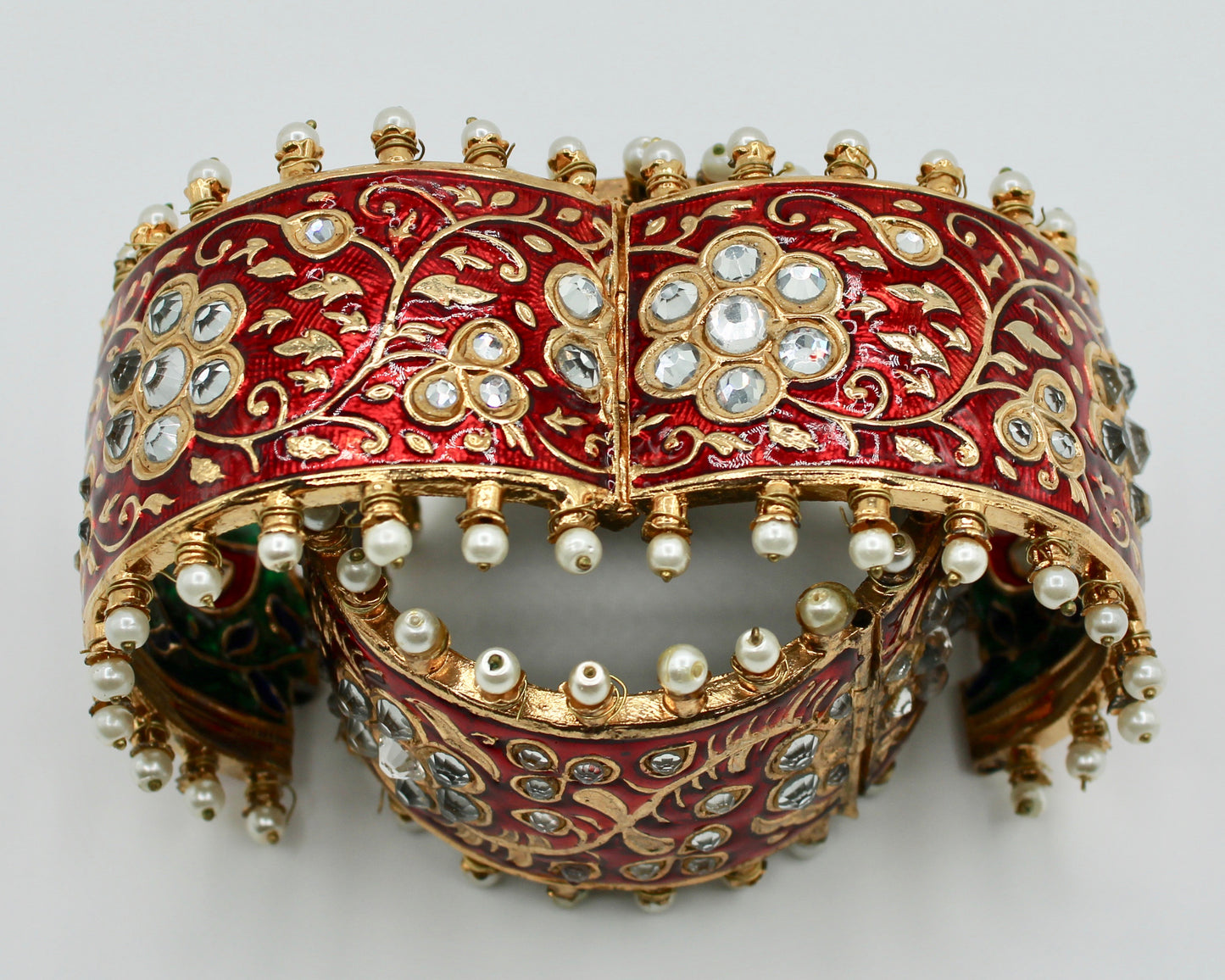 Gold-Plated Meena Kari and Thappa Kundan Kada - E1903
