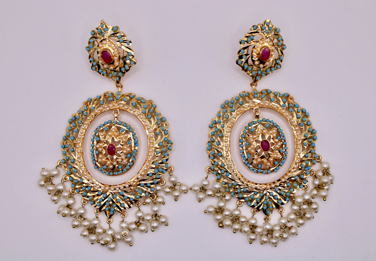 Hyderabadi Feroza Earrings - E233