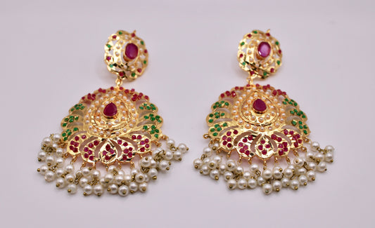 Gold-Plated Hyderabadi Earrings - E235