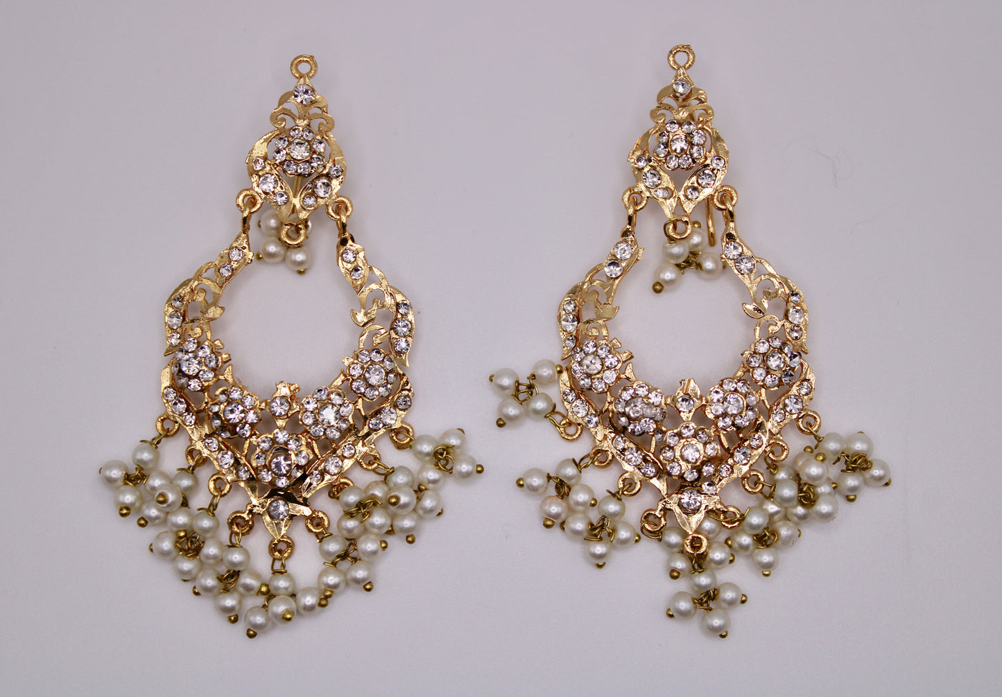 Gold-Plated Nauratan Hyderabadi Earrings - E236