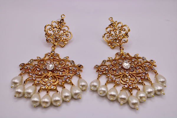 Chandelier Styled Cubic Zirconia Earrings - E238