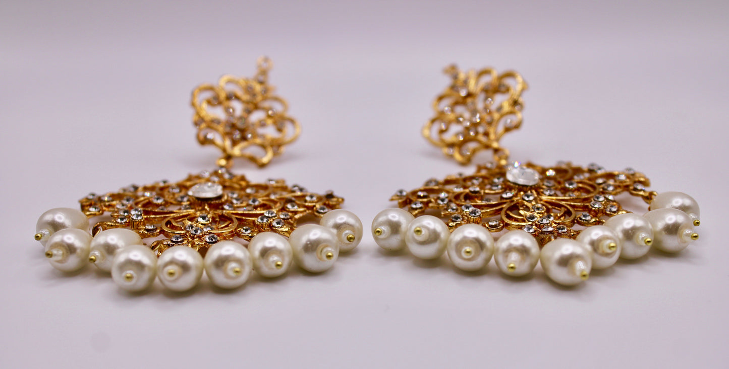 Chandelier Styled Cubic Zirconia Earrings - E238