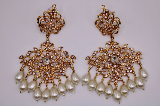 Chandelier Styled Cubic Zirconia Earrings - E238