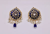 Hand-Made Thappa Kundan Earrings - E229