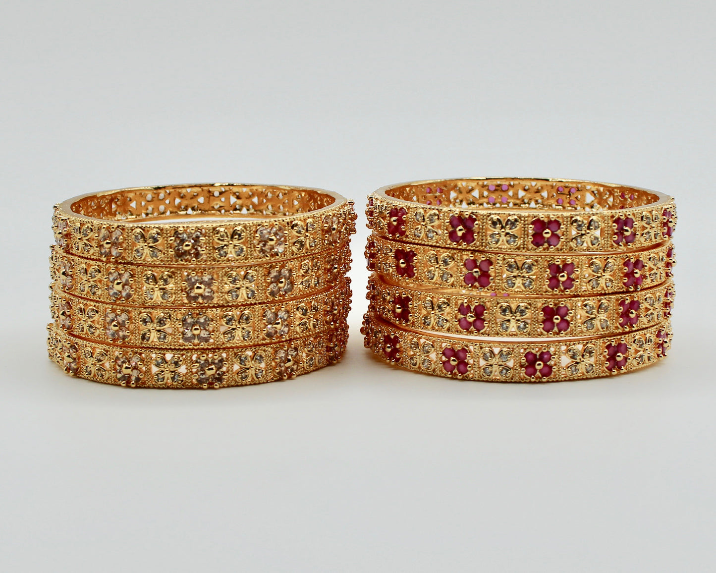 Gold-Plated Studded Manjoos Kada Set - E1902