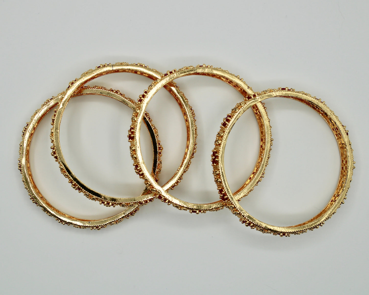 Gold-Plated Studded Manjoos Kada Set - E1902