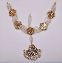 Faux Pearl and Kundan Mathha Pati - E1180