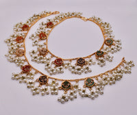 Gajra Pearl Appliqué Anklet - E1203