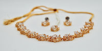 Cubic Zirconia and Faux Pearl Necklace Set - E1190