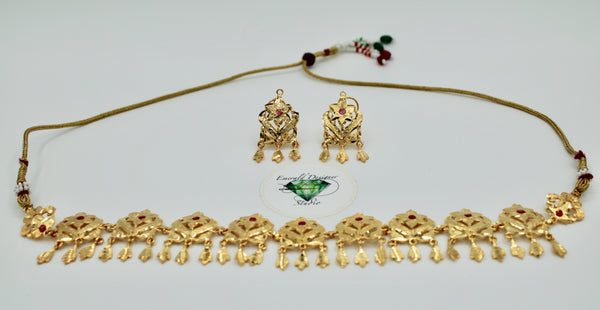 Gold-Plated Hyderabadi Necklace Set - E116