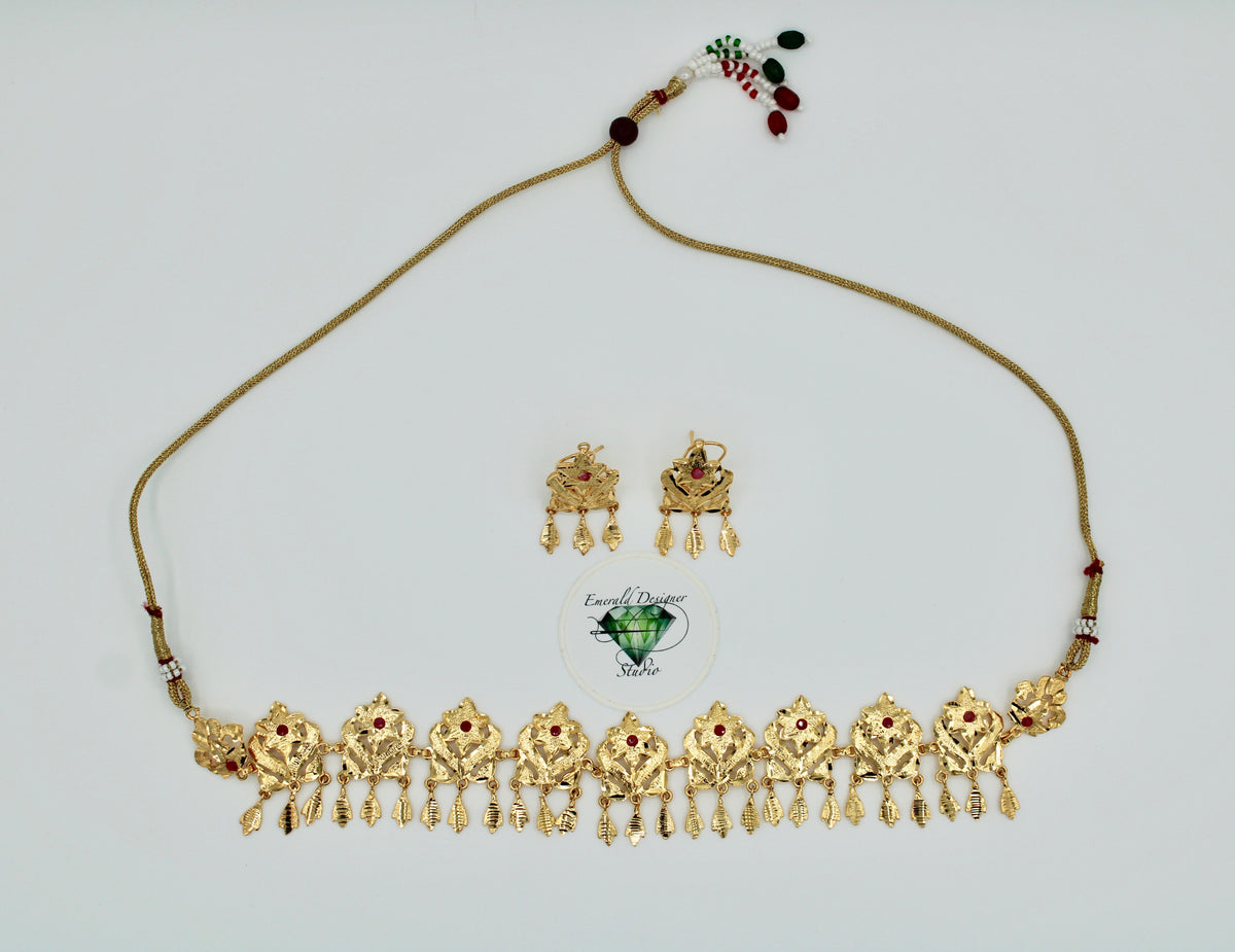 Gold-Plated Hyderabadi Necklace Set - E116