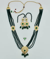 Hyderabadi Mala Set With Semi-Precious Emeralds - E1179