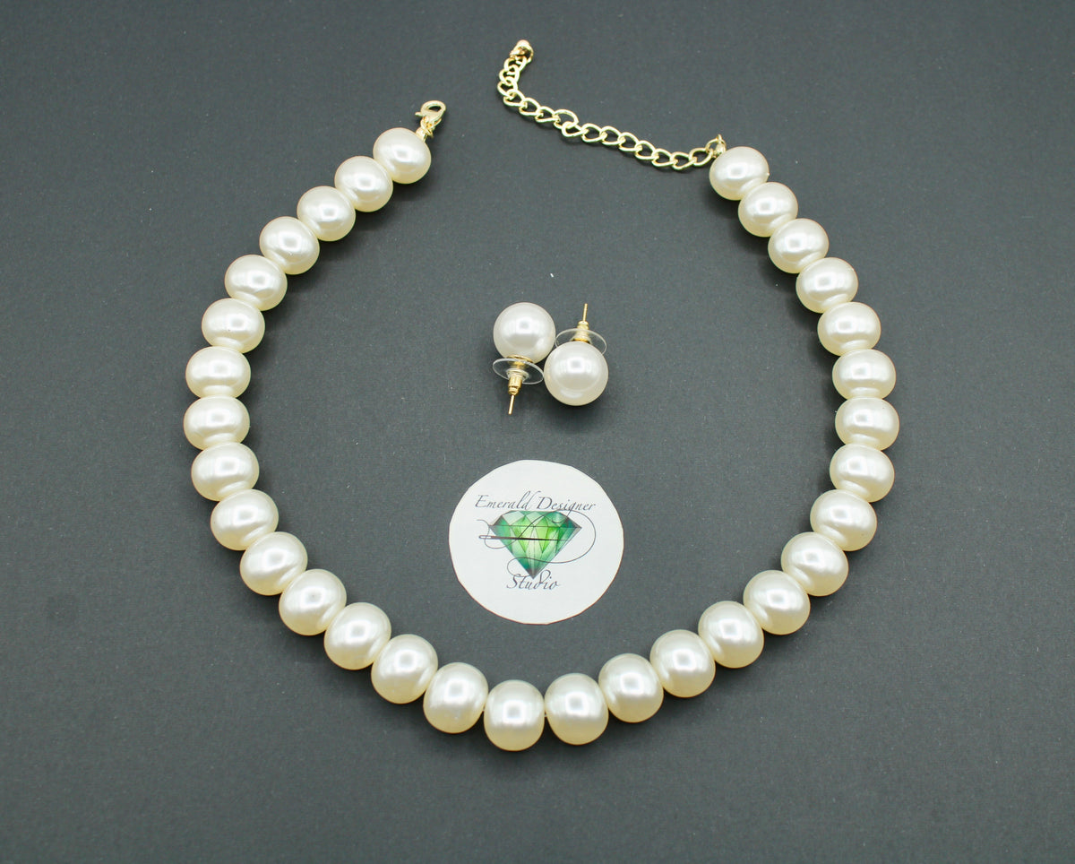 Faux Pearl Necklace Set - E1218