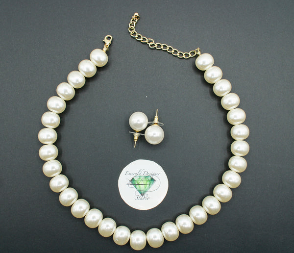 Faux Pearl Necklace Set - E1218