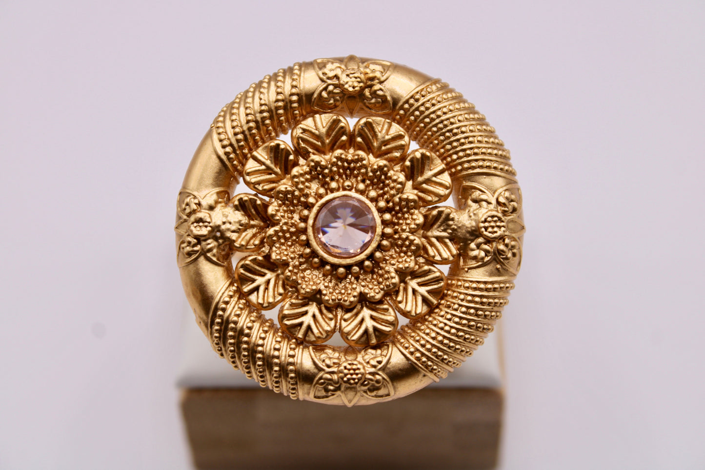 Reverse Rajwadi Ring With Cubic Zirconia - E1276