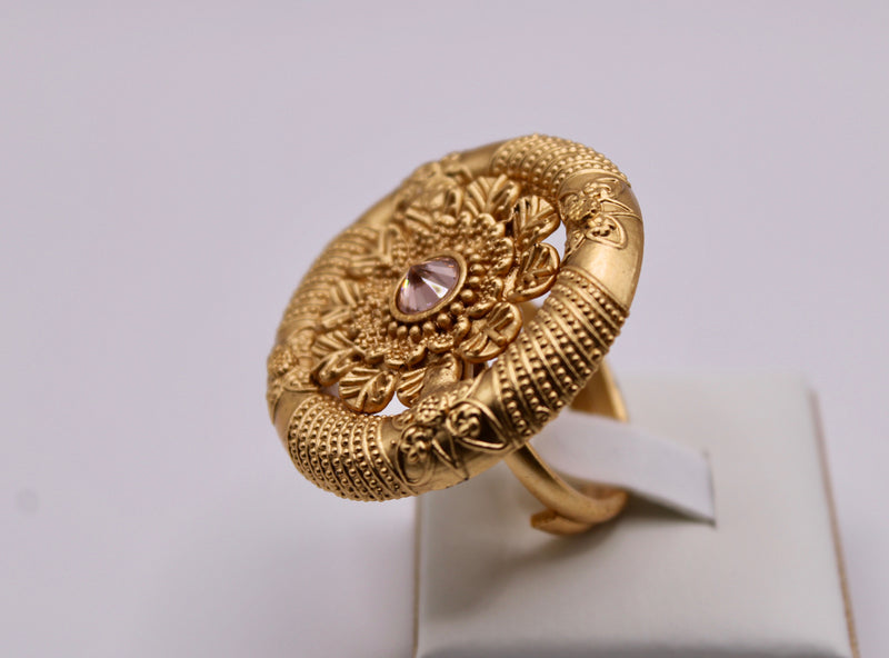 Reverse Rajwadi Ring With Cubic Zirconia - E1275