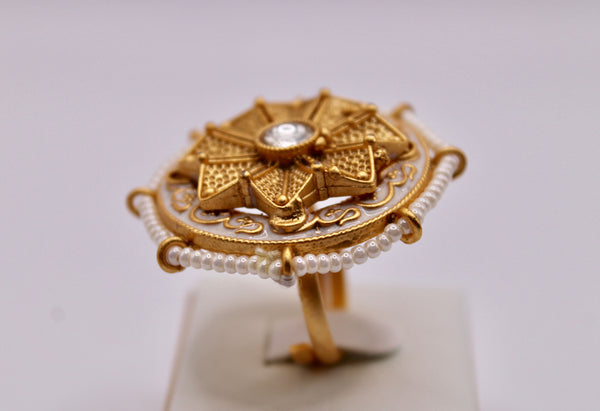 Meena And Kundan Rajwadi Ring - E1279