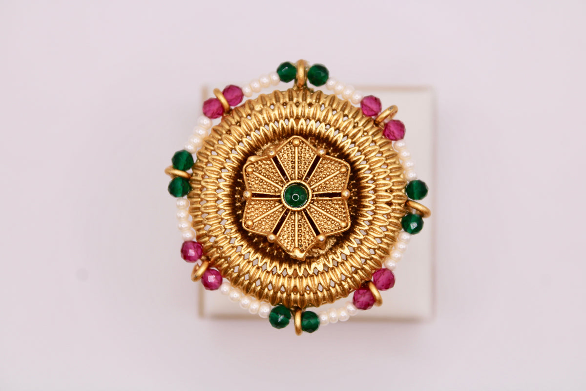 Rajwadi Kundan Cocktail Ring - E1280