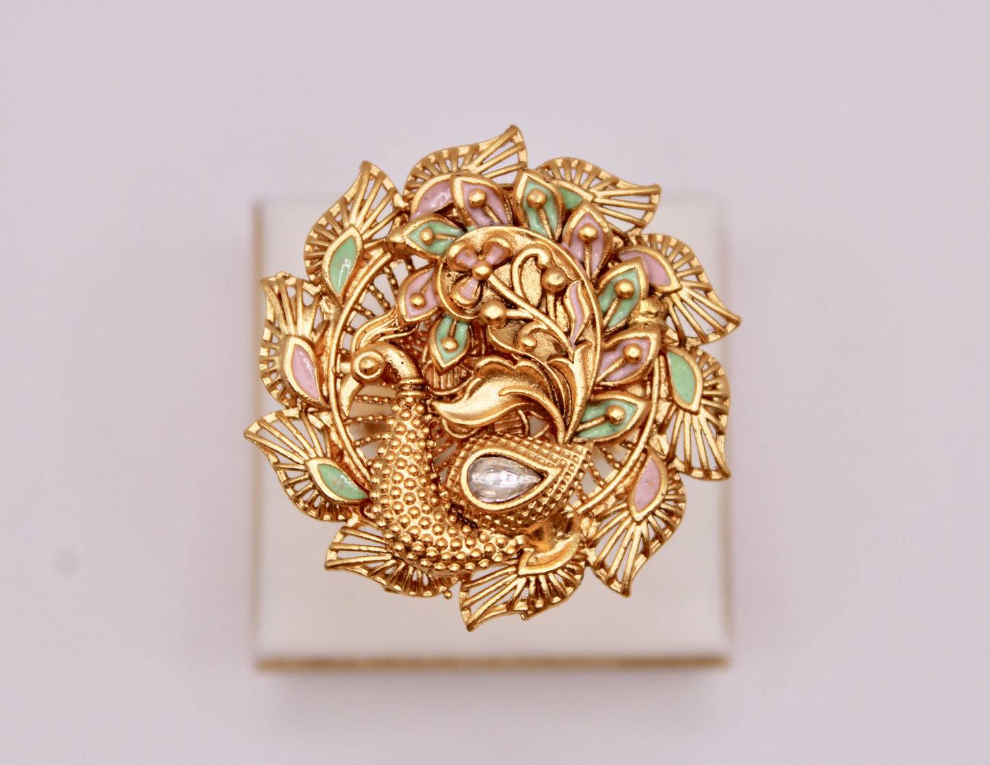 Meena And Kundan Rajwadi Ring - E1272
