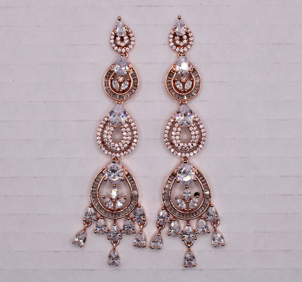 Pear-Shaped Halo Drop Earrings