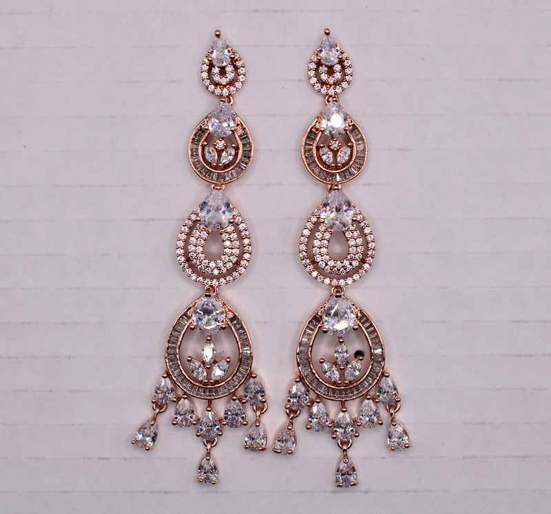 Pear-Shaped Halo Drop Earrings