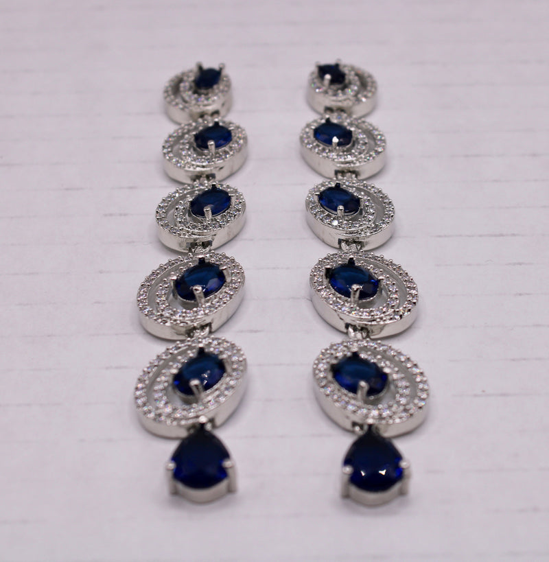 Oval Halo Drop Earrings