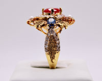 Jadao Cubic Zorconia And Pearl Ring - E1288