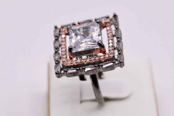 Princess-Cut Cubic Zirconia Cocktail Ring - E814