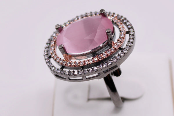 Oval-Cut Cubic Zirconia Statement Ring - E809