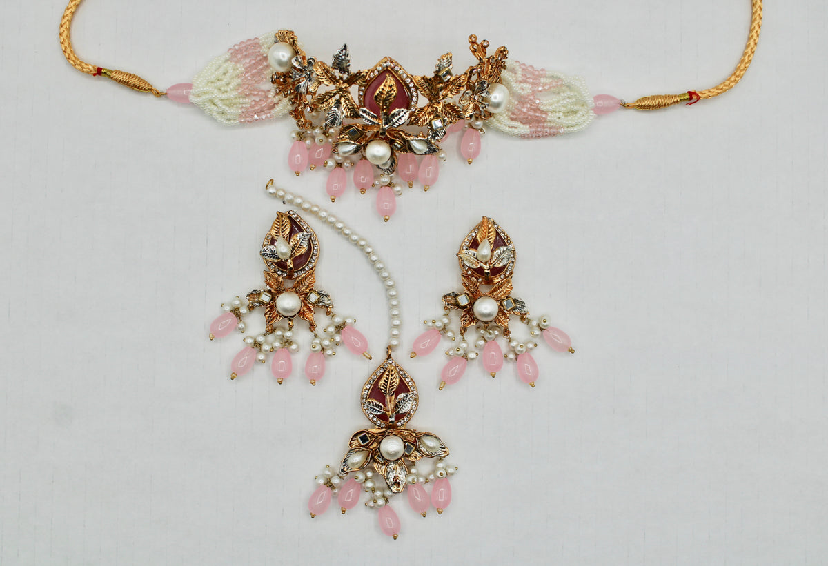 Fusion Kundan and Crushed Stone Choker Set - E1103