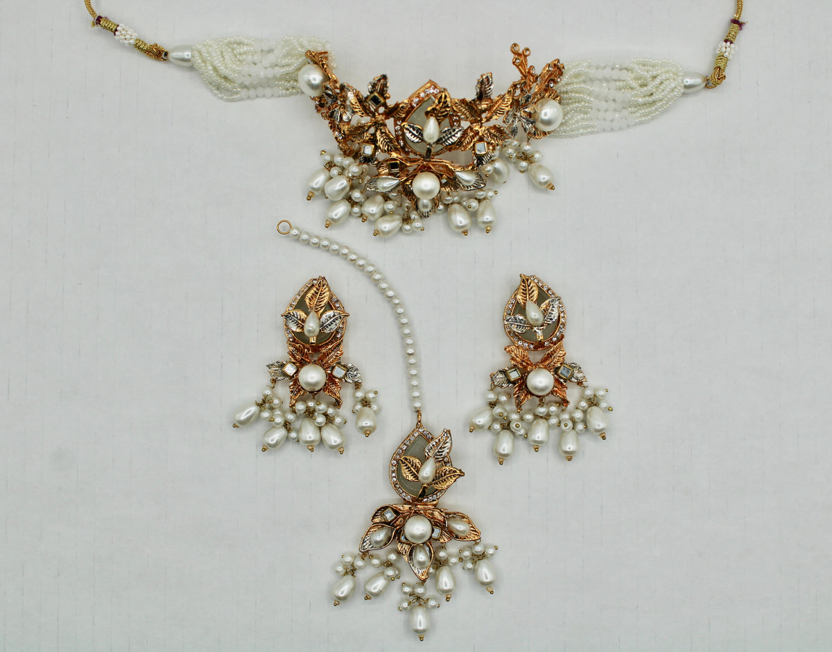 Fusion Kundan and Crushed Stone Choker Set - E1103