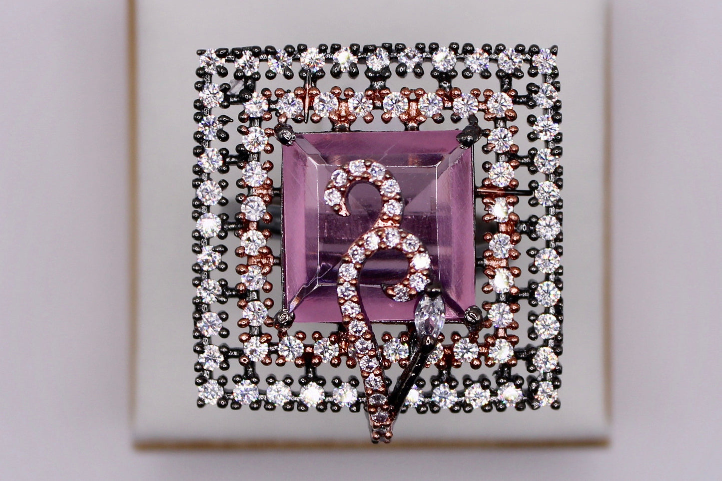 Princess-Cut Cubic Zirconia Cocktail Ring - E812