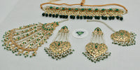 Faux Pearl And Bead Choker Necklace Bridal Set - E1127